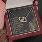 Interlocked Hearts Necklace with Bible Verse Card - Romans 6:23