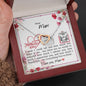 Dear Mum - Interlocking Hearts Necklace with Mother's Day Message Card & QR code for E-Card