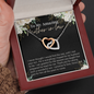 Daughter To Mother In Law - Interlocking Hearts Necklace with Message Card