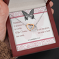 Interlocked Hearts Necklace with A Bible Verse Card - 2 Corinthians 5:17