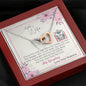 To My Wife - Interlocking Hearts Necklace with Message Card & QR code for E-Card