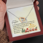 To My Daughter - Interlocking Hearts Necklace with Christmas Message Card - Santa