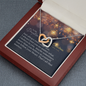 To My Daughter - Interlocking Hearts Necklace with Christmas Message Card
