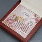 Mom To Daughter - Interlocking Hearts Necklace with Message Card & QR code for E-Card