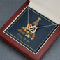 Interlocking Hearts Necklace with Christmas Card - Navy