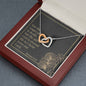 Interlocked Hearts Necklace with Bible Verse Card - Romans 6:23