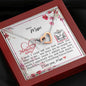 Dear Mum - Interlocking Hearts Necklace with Mother's Day Message Card & QR code for E-Card