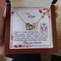 Dear Mom - Interlocking Heart Necklace with Message Card & QR code for E-Card