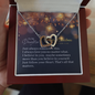 To My Daughter - Interlocking Hearts Necklace with Christmas Message Card