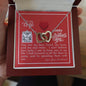 To My Wife - Interlocking Hearts Necklace with V-day Message Card & QR code for E-Card