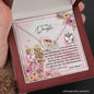 Mom To Daughter - Interlocking Hearts Necklace with Message Card & QR code for E-Card