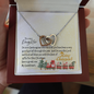 To My Daughter - Interlocking Hearts Necklace with Christmas Message Card - Santa