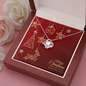 Love Knot Necklace with Christmas Card - Red