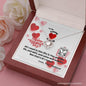 To My Lovey Wifey - Love Knot Necklace with V-day Message Card & QR code for E-Card