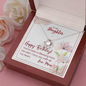 To My Daughter - Love Knot Necklace with Birthday Message Card