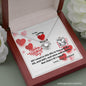 To My Lovey Wifey - Love Knot Necklace with V-day Message Card & QR code for E-Card