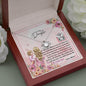 To My Daughter - Love Knot Necklace with Message Card & QR code for E-Card
