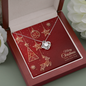 Love Knot Necklace with Christmas Card - Red