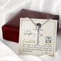 To My Daughter - Cross Necklace with Graduation Message Card & QR code for E-Card