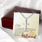 To My Daughter - Cross Necklace with Christmas Message Card - Santa