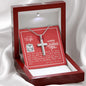To My Wife - Cross Necklace with V-day Message Card & QR code for E-Card