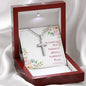 Cross Necklace with Bible Verse - Romans 12:12