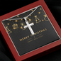 Cross Necklace with Christmas Card - Black