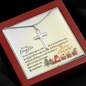 To My Daughter - Cross Necklace with Christmas Message Card - Santa