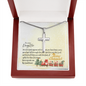 To My Daughter - Cross Necklace with Christmas Message Card - Santa