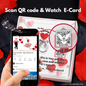 To My Lovey Wifey - Lucky in Love Necklace with V-day Message Card & QR code for E-Card