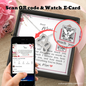 Dear Mom - Double Hearts Necklace with Message Card & QR code for E-Card