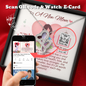 To A New Mom - Double Hearts Necklace with Happy 1st Mother's Day Message Card & QR code for E-Card