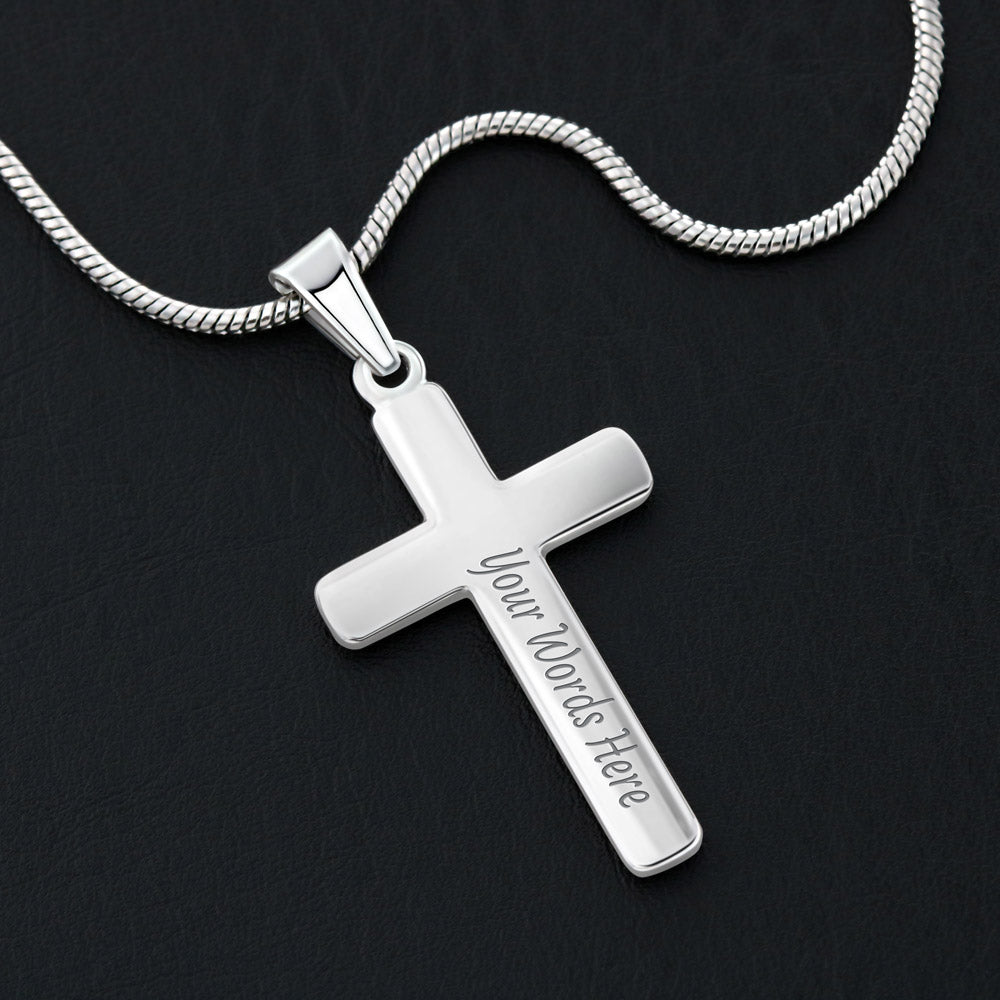 To My Daughter - Personalized Cross Necklace with Birthday Message Card