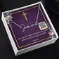 Signiture Style Name Necklace with Bible Verse Card & QR Code for Hidden Mother's Day E-Card