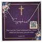 Signiture Style Name Necklace with Bible Verse Card & QR Code for Hidden Mother's Day E-Card