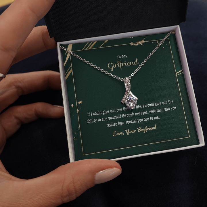 To My Girlfriend Alluring Beauty Necklaces with Romantic Message Car Zahara Jewelry
