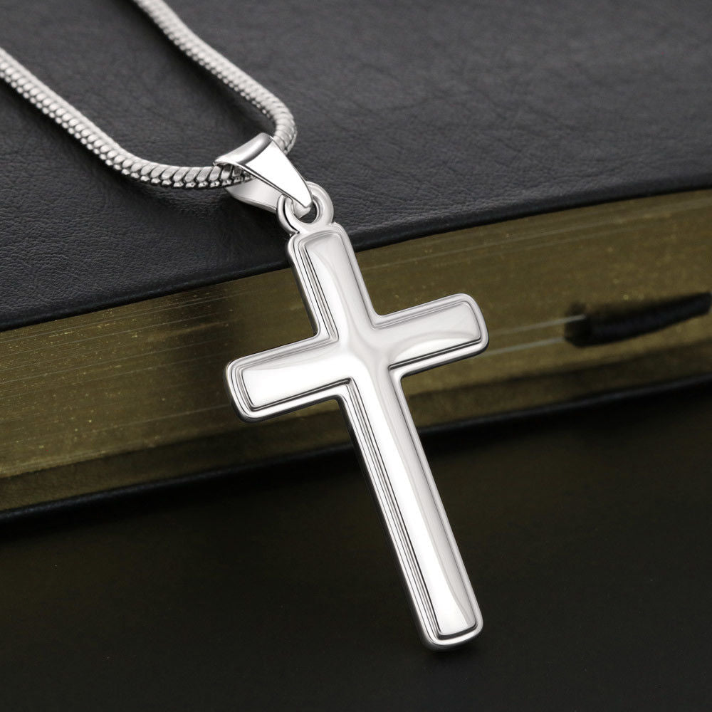 Cross Necklace with A Bible Verse Card - 2 Corinthians 5:7